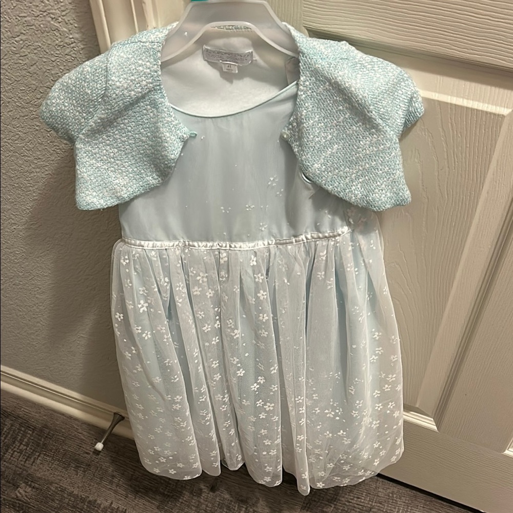 Mint Green and White Lace Pleated Sundress for Wedding Guest or Easter Sunday